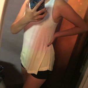 blue pink and yellow tank top